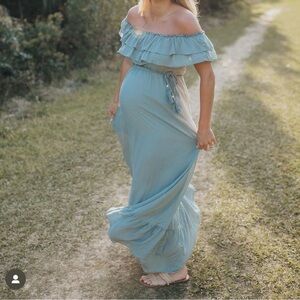 Green flowy maxi dress